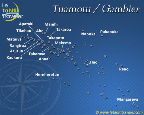 Tuamotu islands map