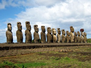 The Moaï in the Easter island