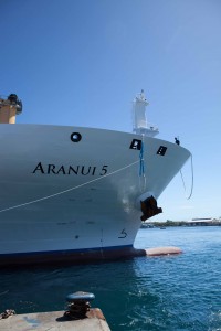 Aranui 5 cruise ship bow