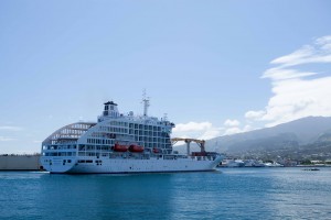 View of cruise ship Aranui